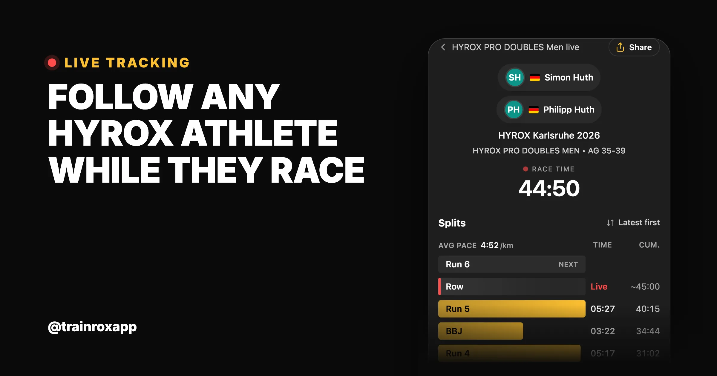 Follow Any HYROX Athlete Live